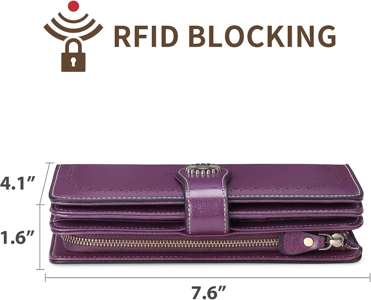 SENDEFN Wallets for Women Leather Credit Card Holder with RFID Blocking Large Capacity Wristlet
