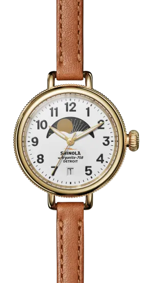 Optimized Title: Shinola Birdy 34mm Moon Phase Womens Watch - Elegant Design and Premium Craftsmanship