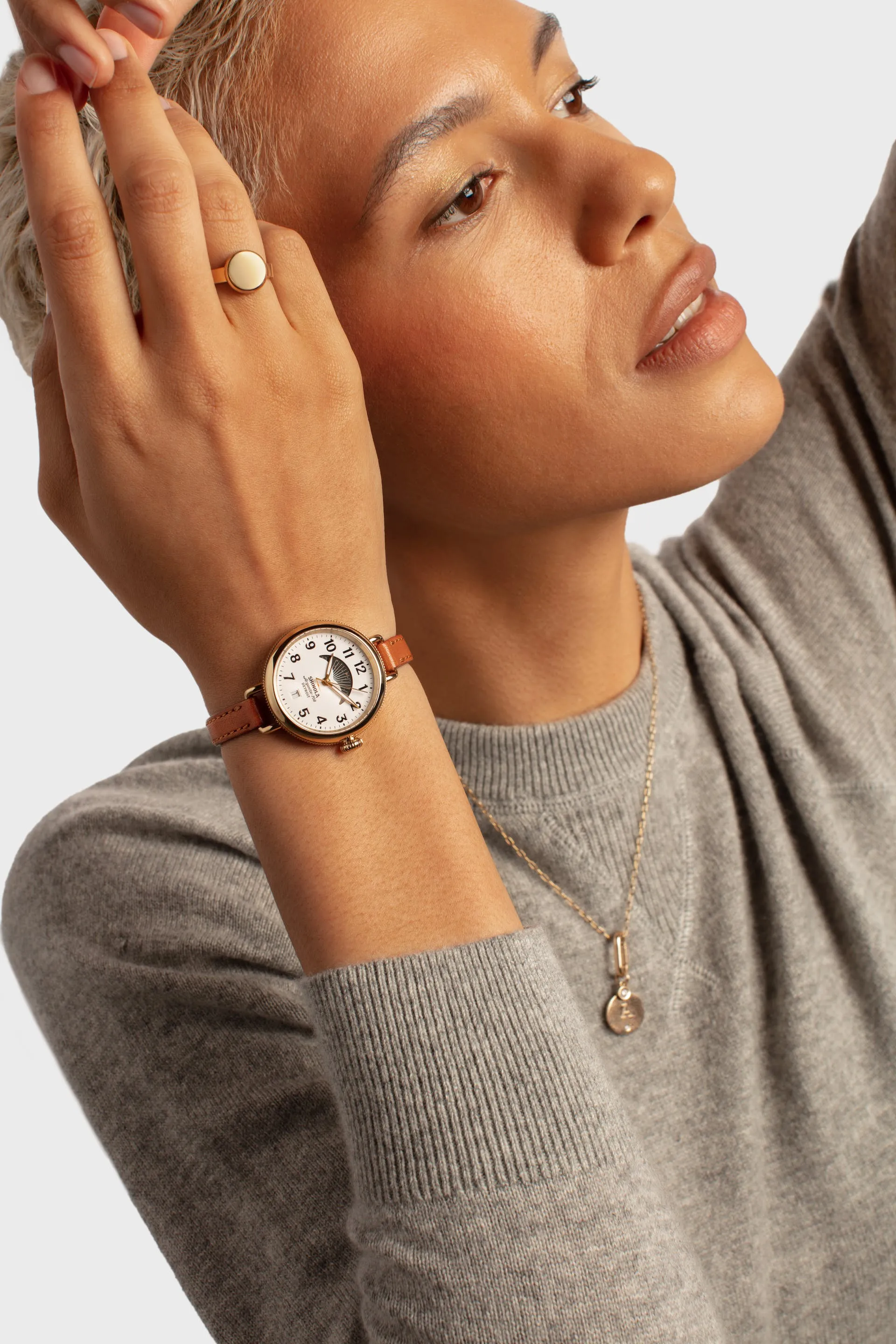 Optimized Title: Shinola Birdy 34mm Moon Phase Womens Watch - Elegant Design and Premium Craftsmanship