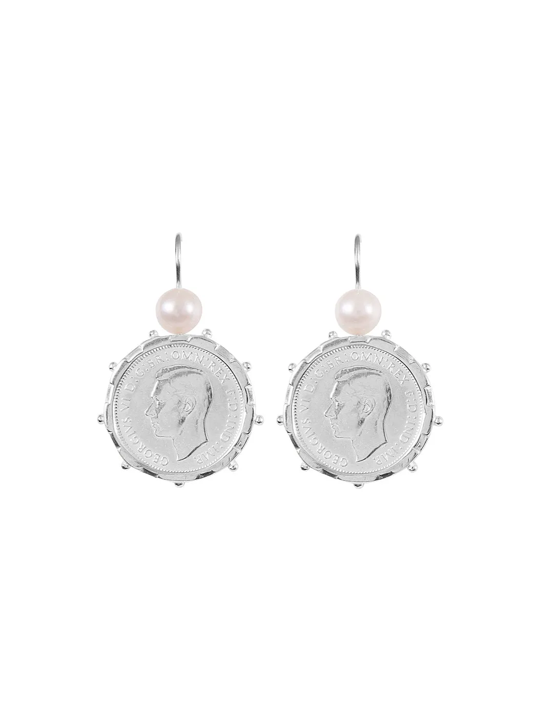 Silver Encased Shilling Coin Earrings