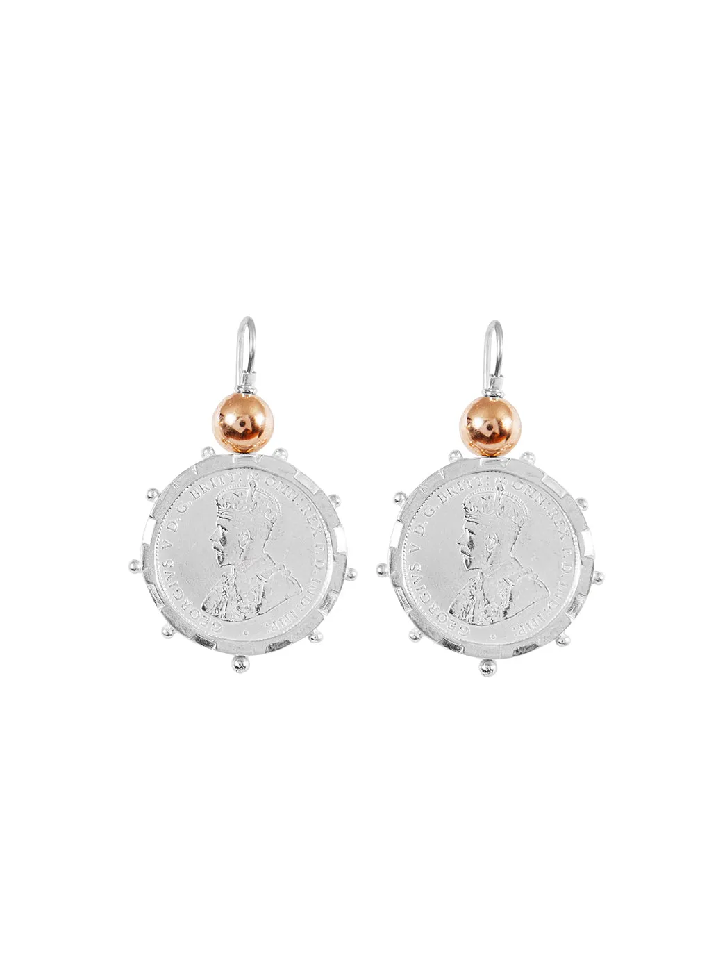 Silver Encased Shilling Coin Earrings