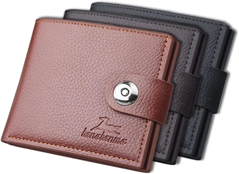Slim Wallet for Men with Coin Purse, Minimalist Wallet with Zipper, Bifold Mens Wallets with Credit Card Holder, PU Leather Men's Wallet with Money Clip, Carteras Para Hombres (BUCKLE COFFEE)