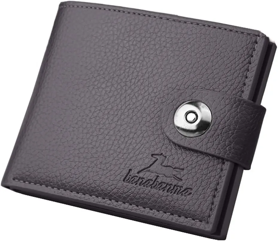 Slim Wallet for Men with Coin Purse, Minimalist Wallet with Zipper, Bifold Mens Wallets with Credit Card Holder, PU Leather Men's Wallet with Money Clip, Carteras Para Hombres (BUCKLE COFFEE)