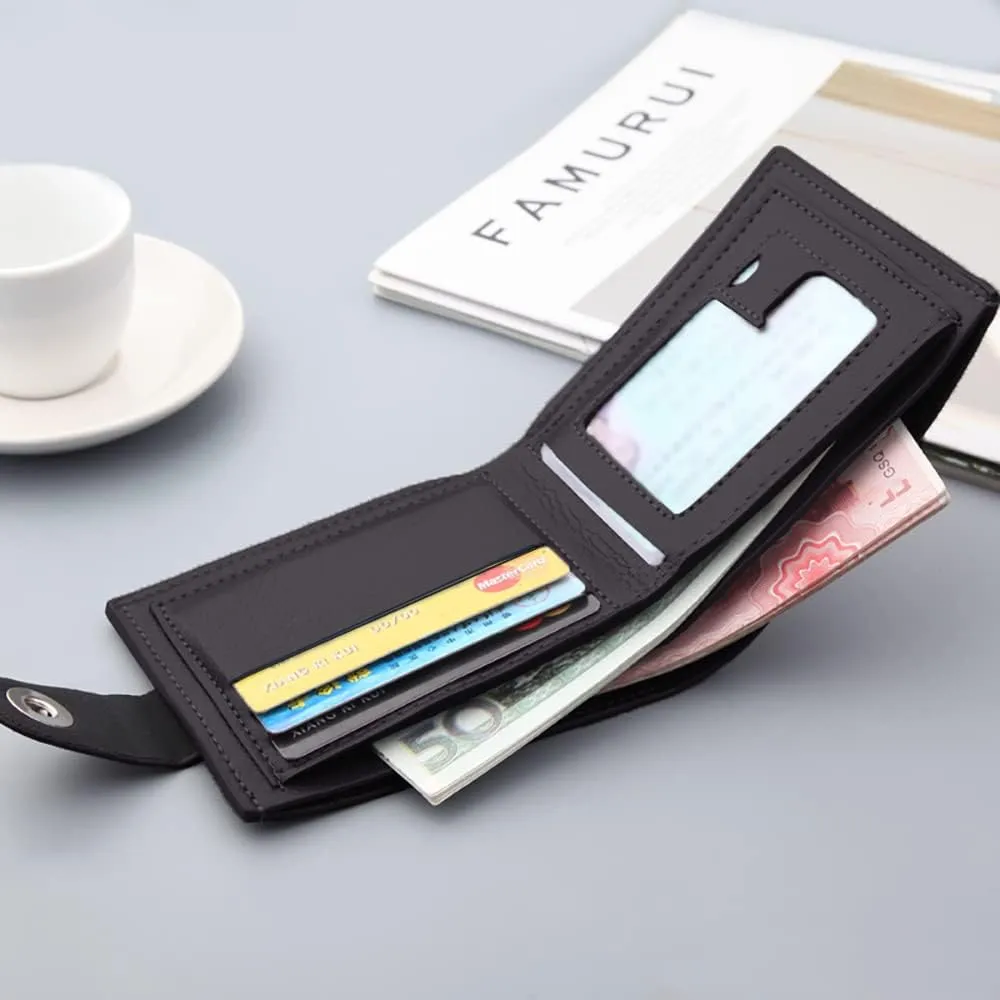 Slim Wallet for Men with Coin Purse, Minimalist Wallet with Zipper, Bifold Mens Wallets with Credit Card Holder, PU Leather Men's Wallet with Money Clip, Carteras Para Hombres (BUCKLE COFFEE)