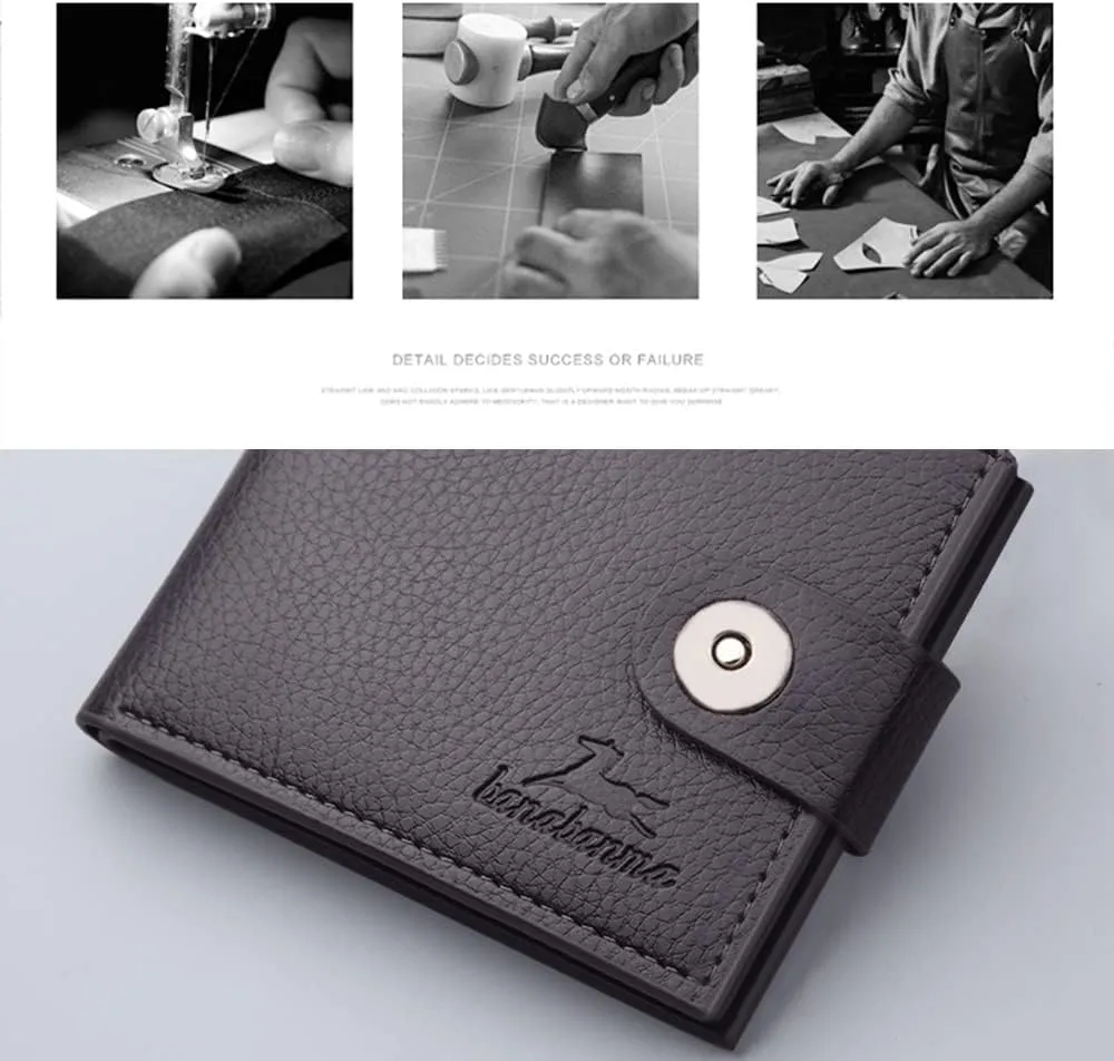 Slim Wallet for Men with Coin Purse, Minimalist Wallet with Zipper, Bifold Mens Wallets with Credit Card Holder, PU Leather Men's Wallet with Money Clip, Carteras Para Hombres (BUCKLE COFFEE)