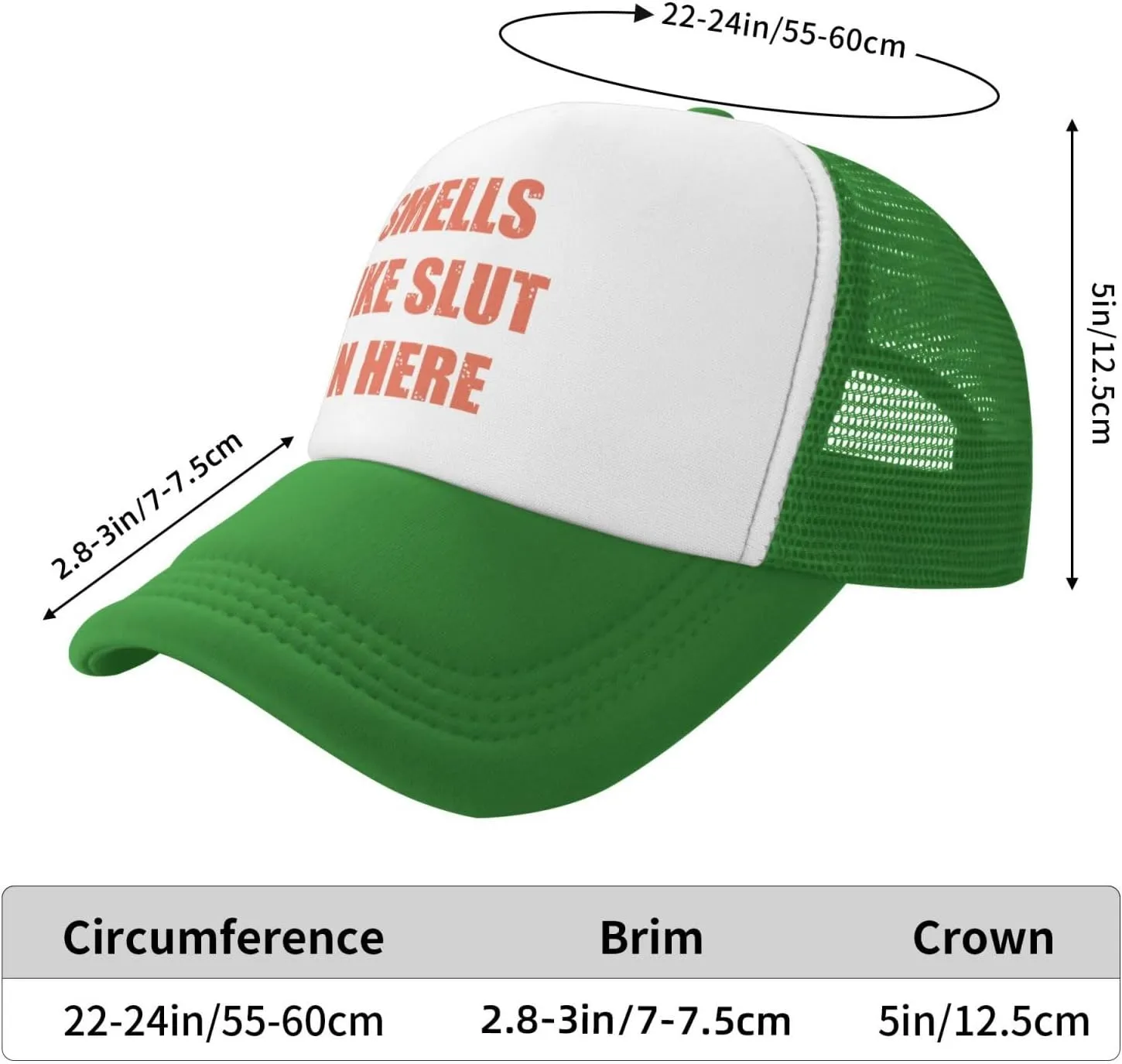 Smells Like Slut in Here Funny Adjustable Mesh Trucker Hat Sport Baseball Cap Men Women Gift Dad Hat Fishing Cap Black
