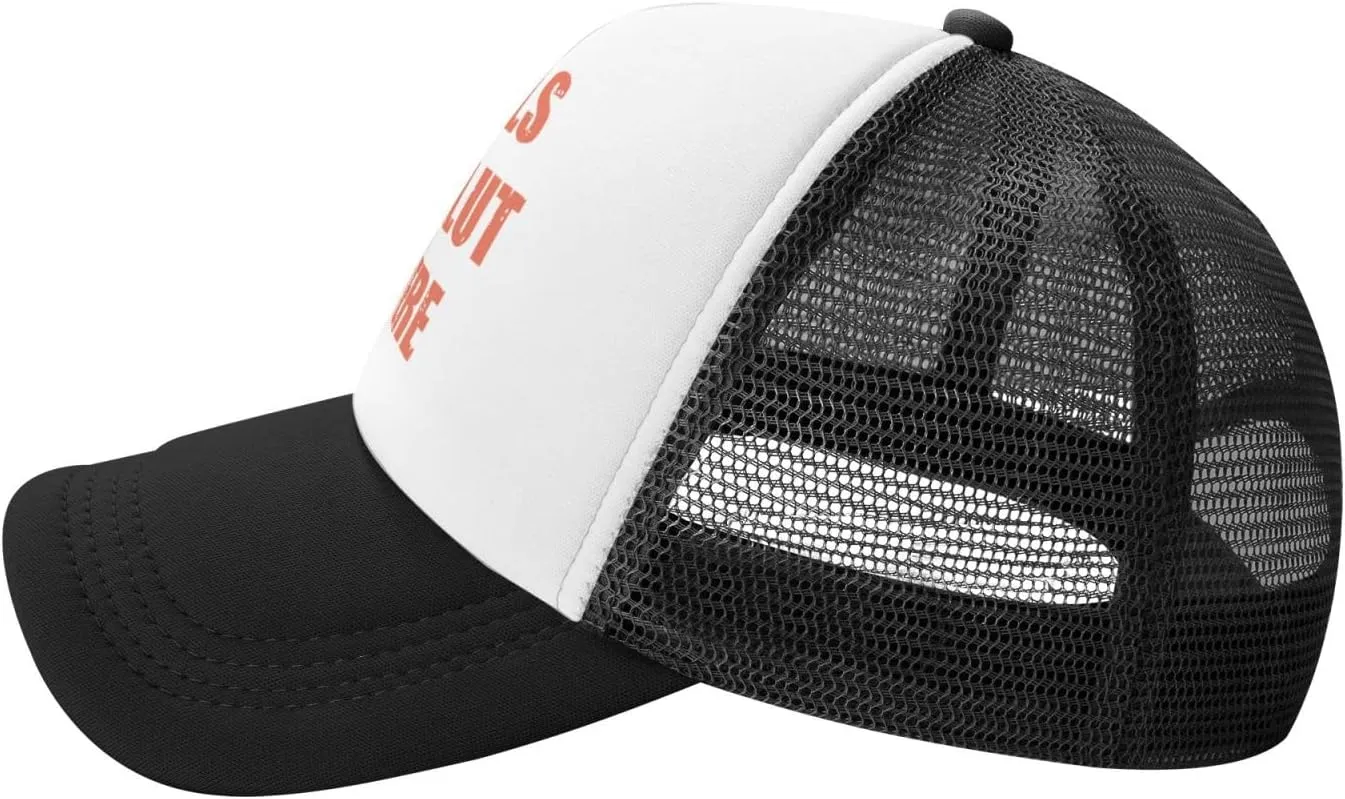 Smells Like Slut in Here Funny Adjustable Mesh Trucker Hat Sport Baseball Cap Men Women Gift Dad Hat Fishing Cap Black