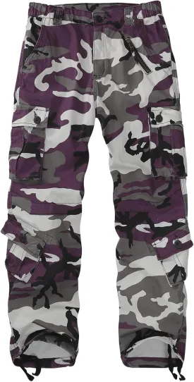 Sobrisah Camo Cargo Pants for Women Mid-Rise Comfort Casual Pants Baggy Stretchy Camouflage Trousers Y2K Streetwear
