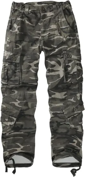 Sobrisah Camo Cargo Pants for Women Mid-Rise Comfort Casual Pants Baggy Stretchy Camouflage Trousers Y2K Streetwear