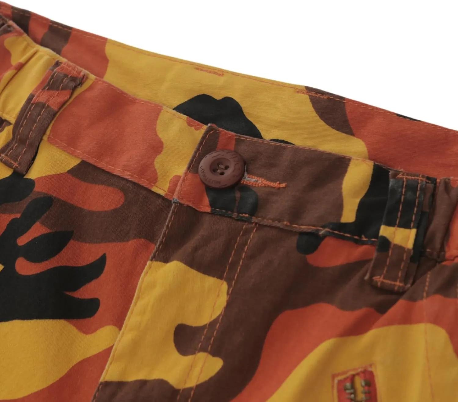 Sobrisah Camo Cargo Pants for Women Mid-Rise Comfort Casual Pants Baggy Stretchy Camouflage Trousers Y2K Streetwear