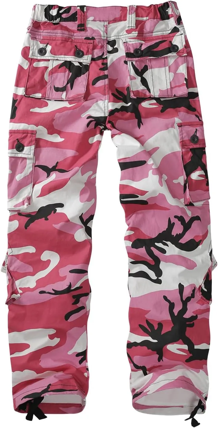 Sobrisah Camo Cargo Pants for Women Mid-Rise Comfort Casual Pants Baggy Stretchy Camouflage Trousers Y2K Streetwear