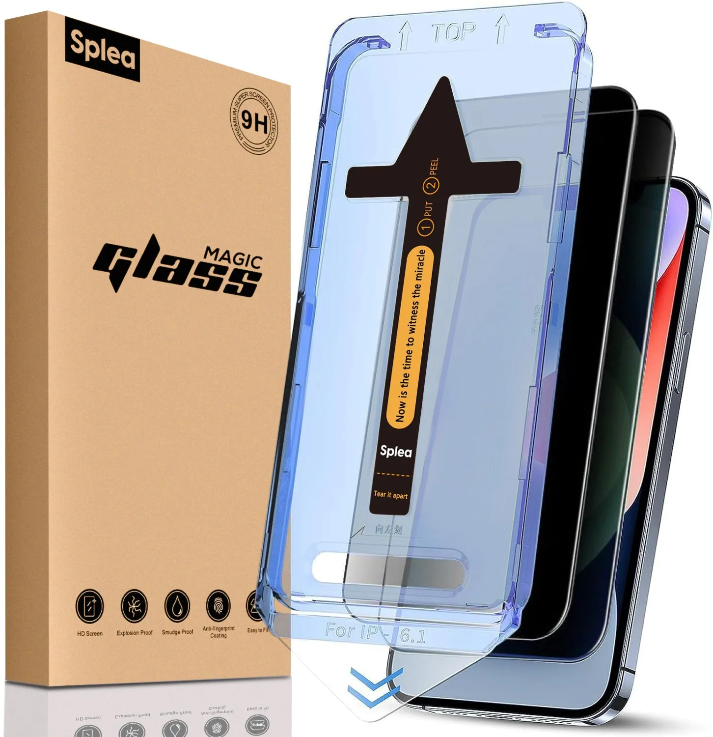 Splea Magic Screen Protector Tempered Glass For iPhone