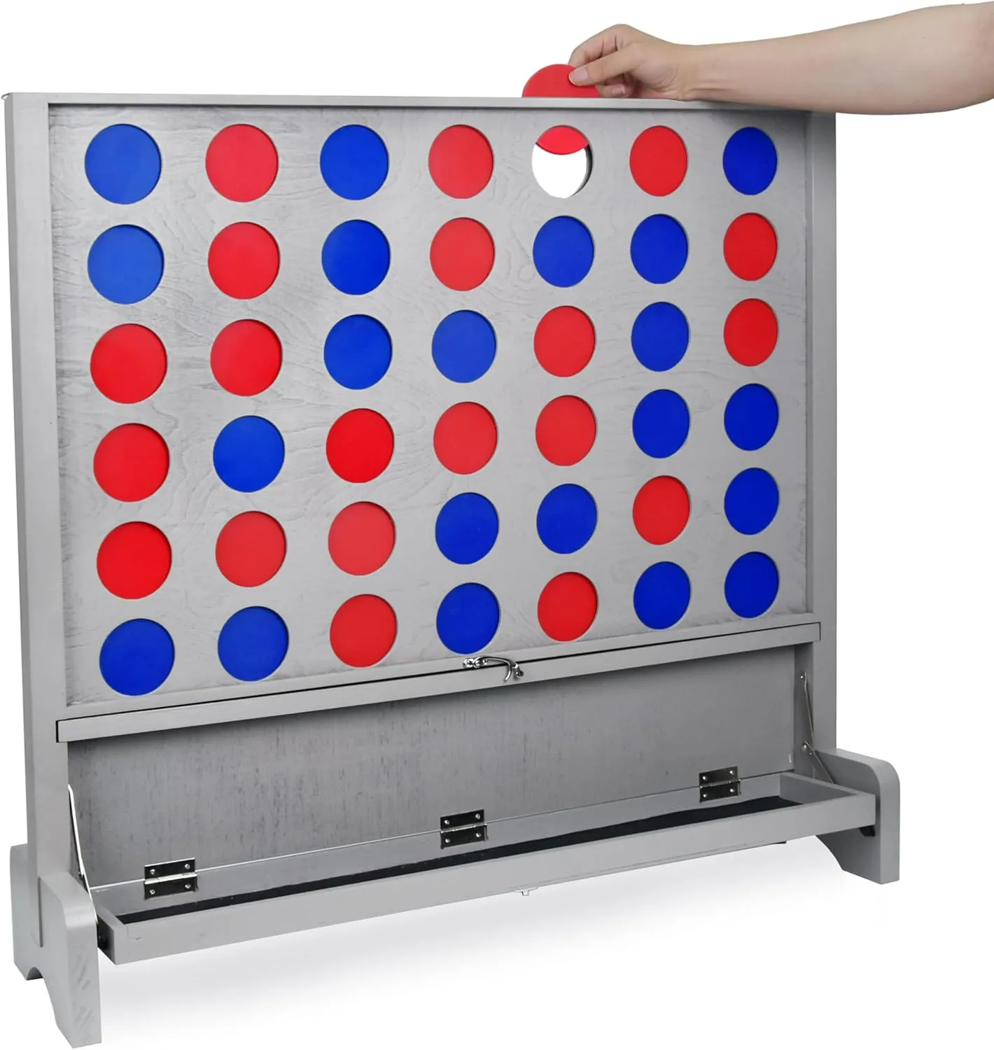 SPORT BEATS Giant Wooden 4 in a Row with Foldable Tray Connect Games Yard Giant Outdoor Beach Games - Two Ways to Play