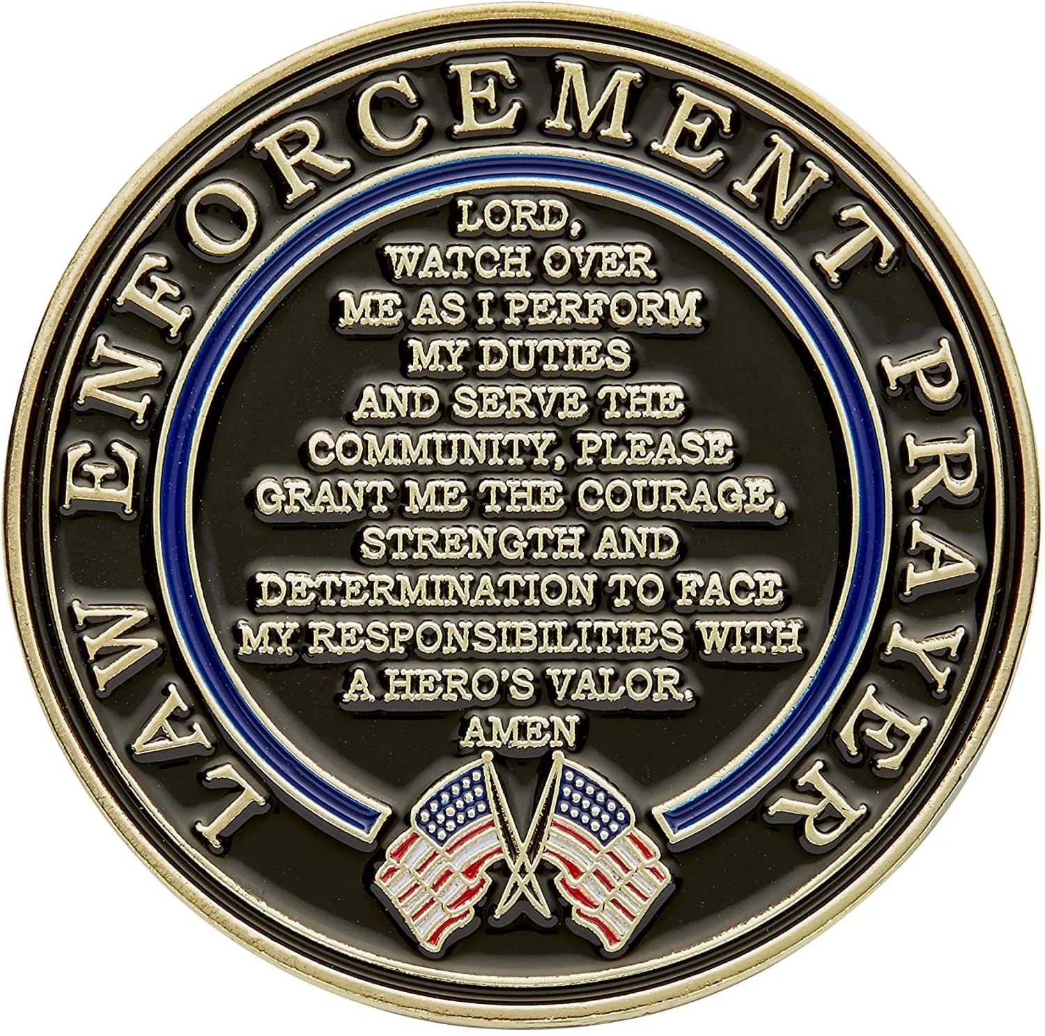 St. Michael Patron Saint of Law Enforcement Challenge Coin with Hero's Valor Prayer 1-Pack (Single Coin)