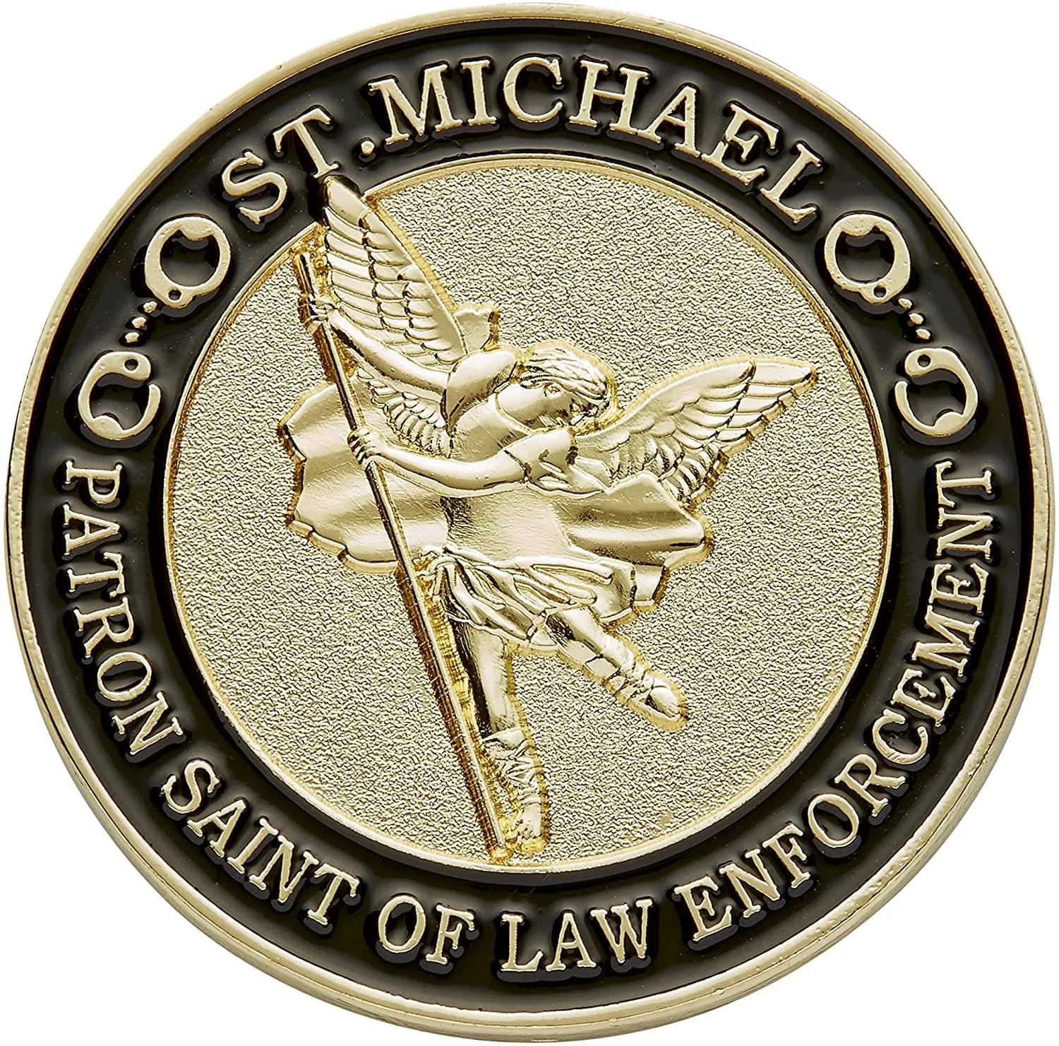 St. Michael Patron Saint of Law Enforcement Challenge Coin with Hero's Valor Prayer 1-Pack (Single Coin)