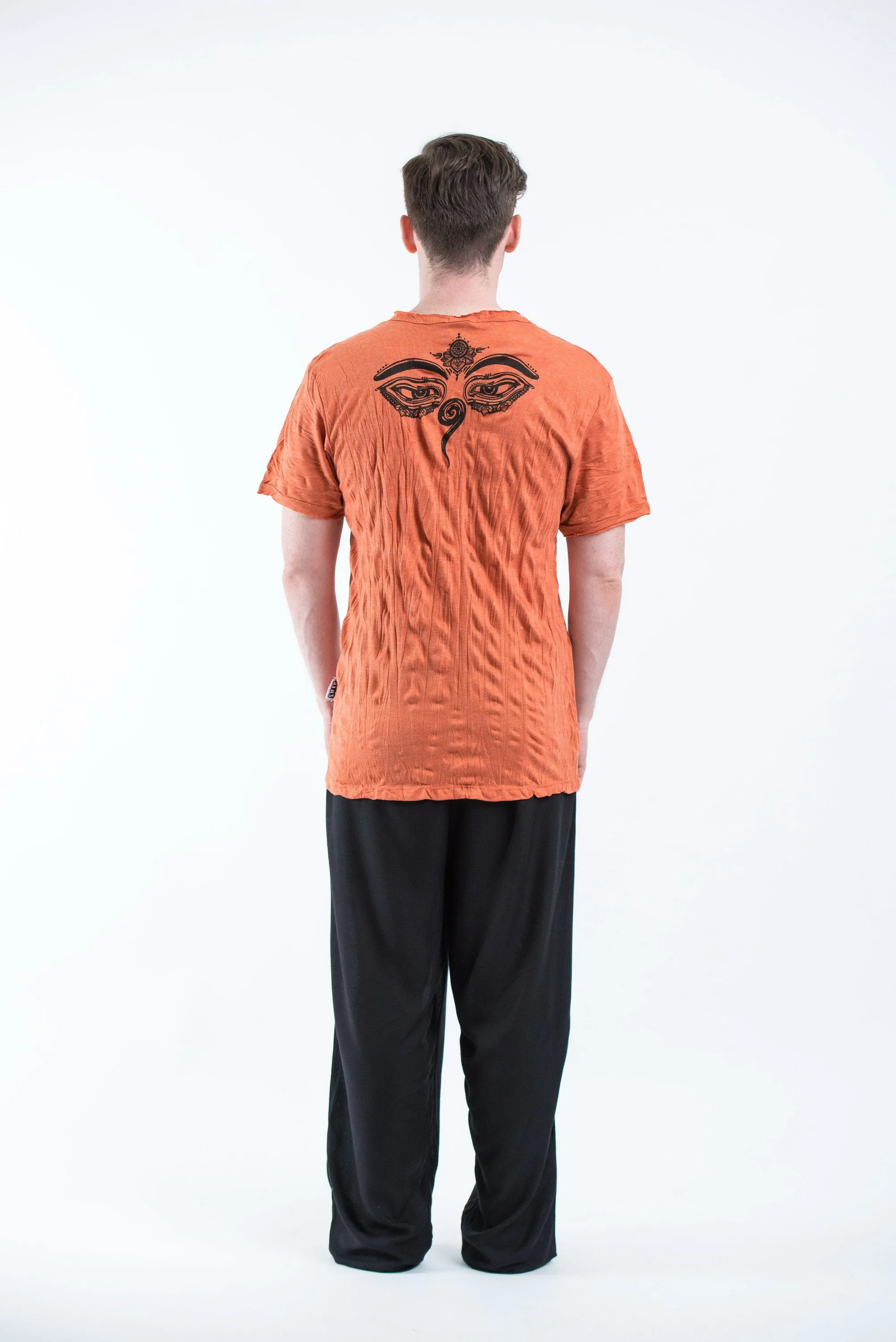 Sure Design Mens Buddha Eyes T-Shirt Orange