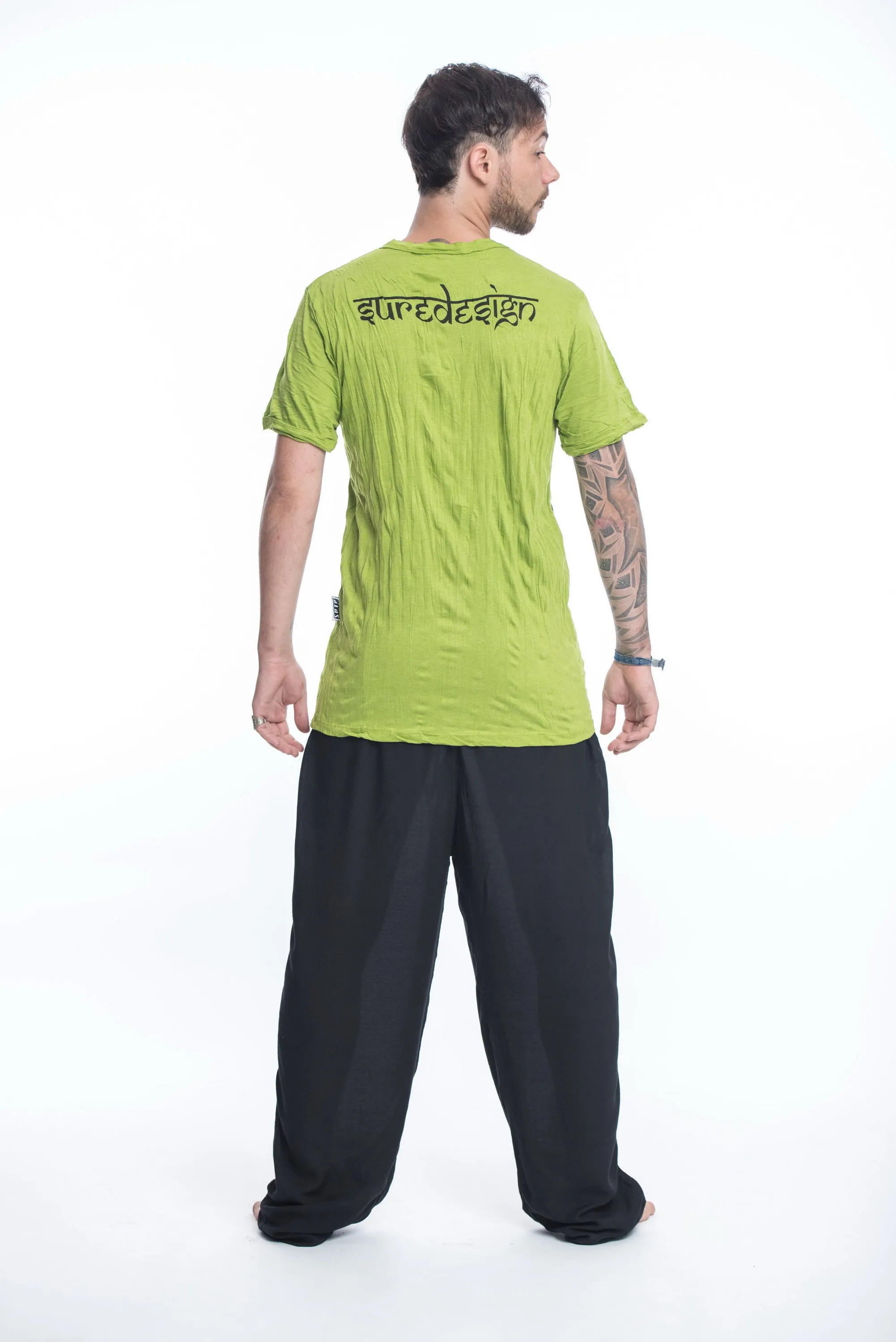 Sure Design Mens Ohm Buddha Face T-Shirt Lime
