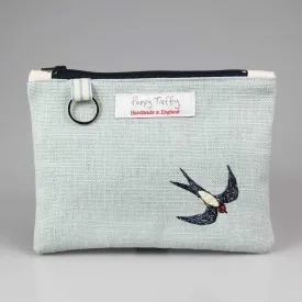 Swallow Embroidered Purse with Keyring