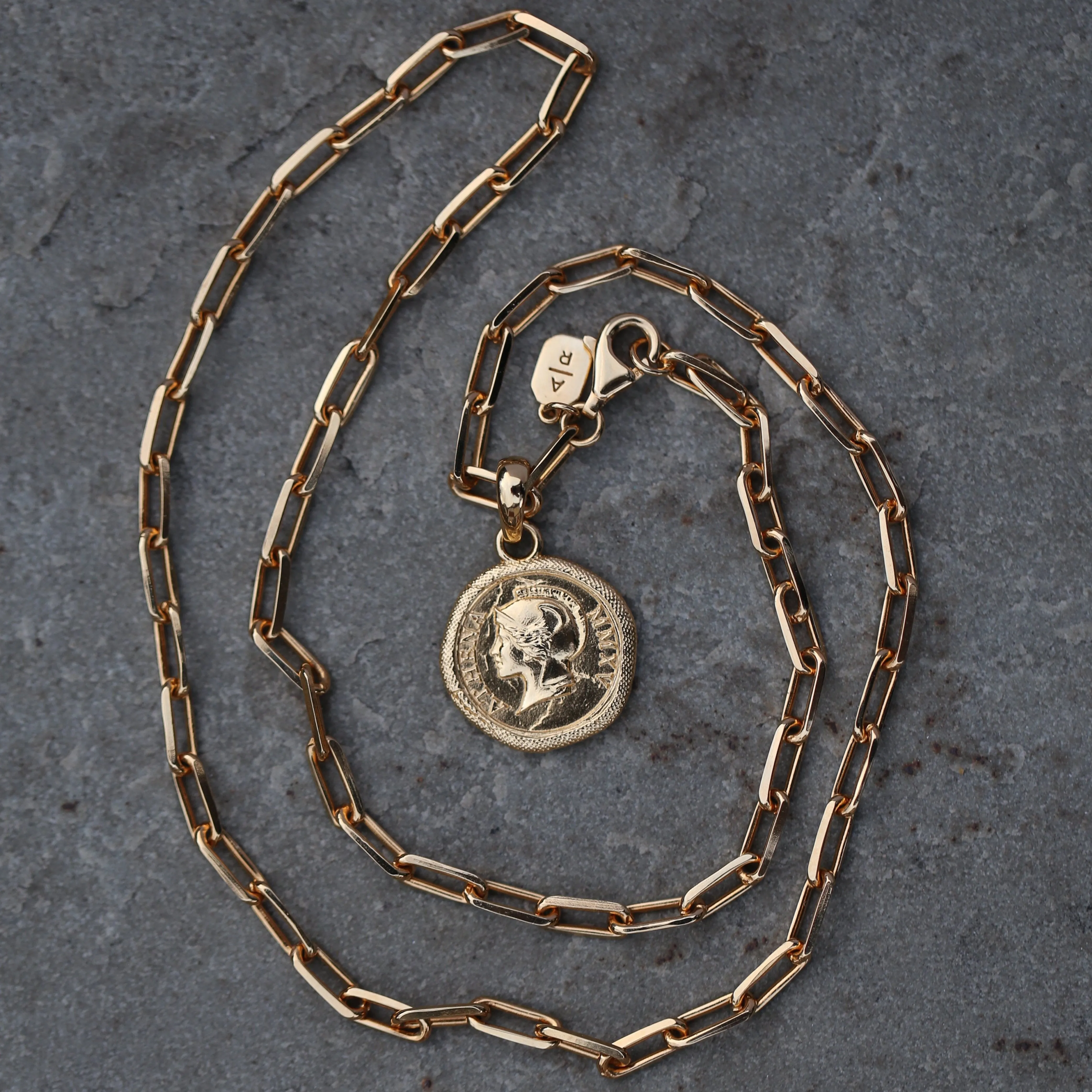 The Athena Goddess Coin Gold Necklace