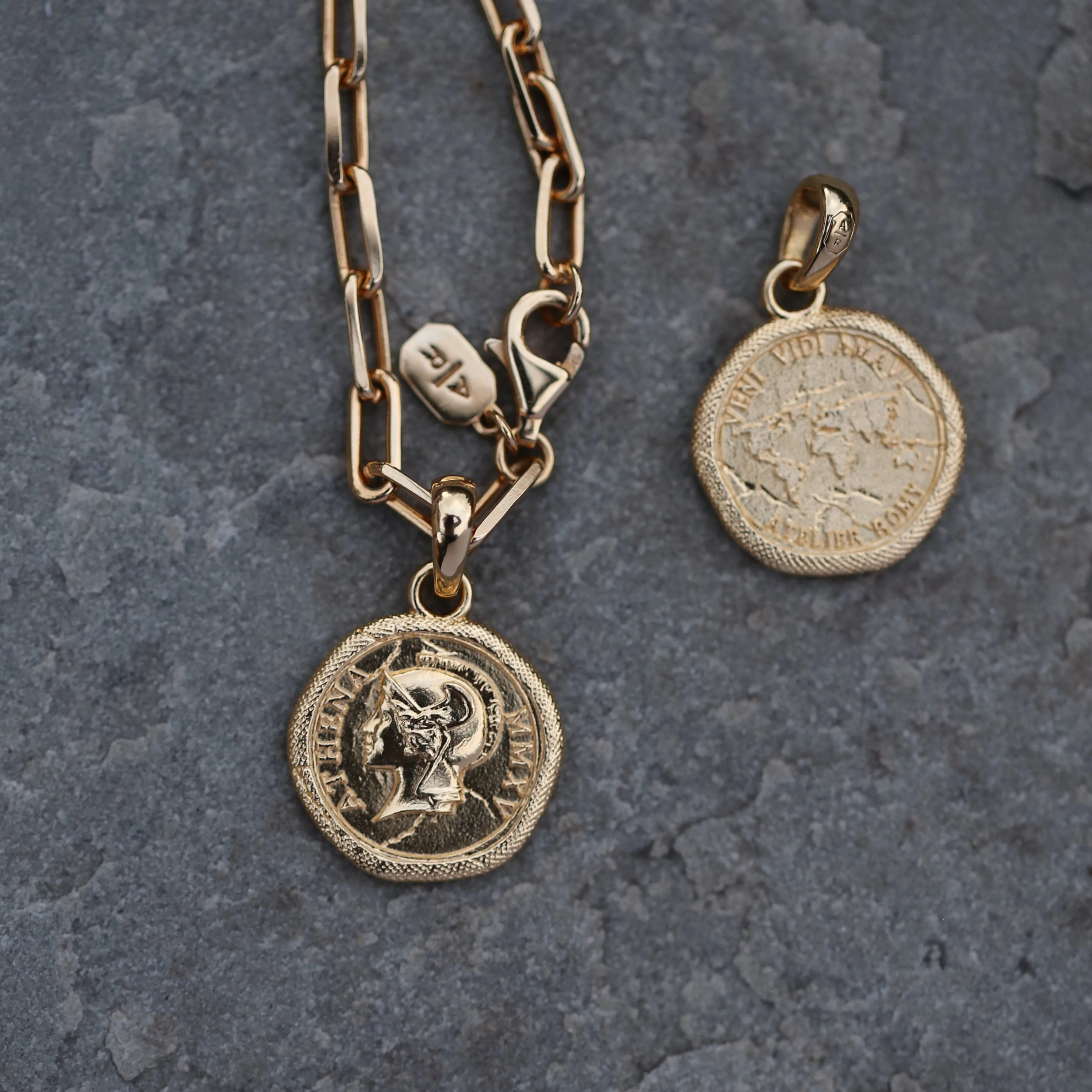 The Athena Goddess Coin Gold Necklace