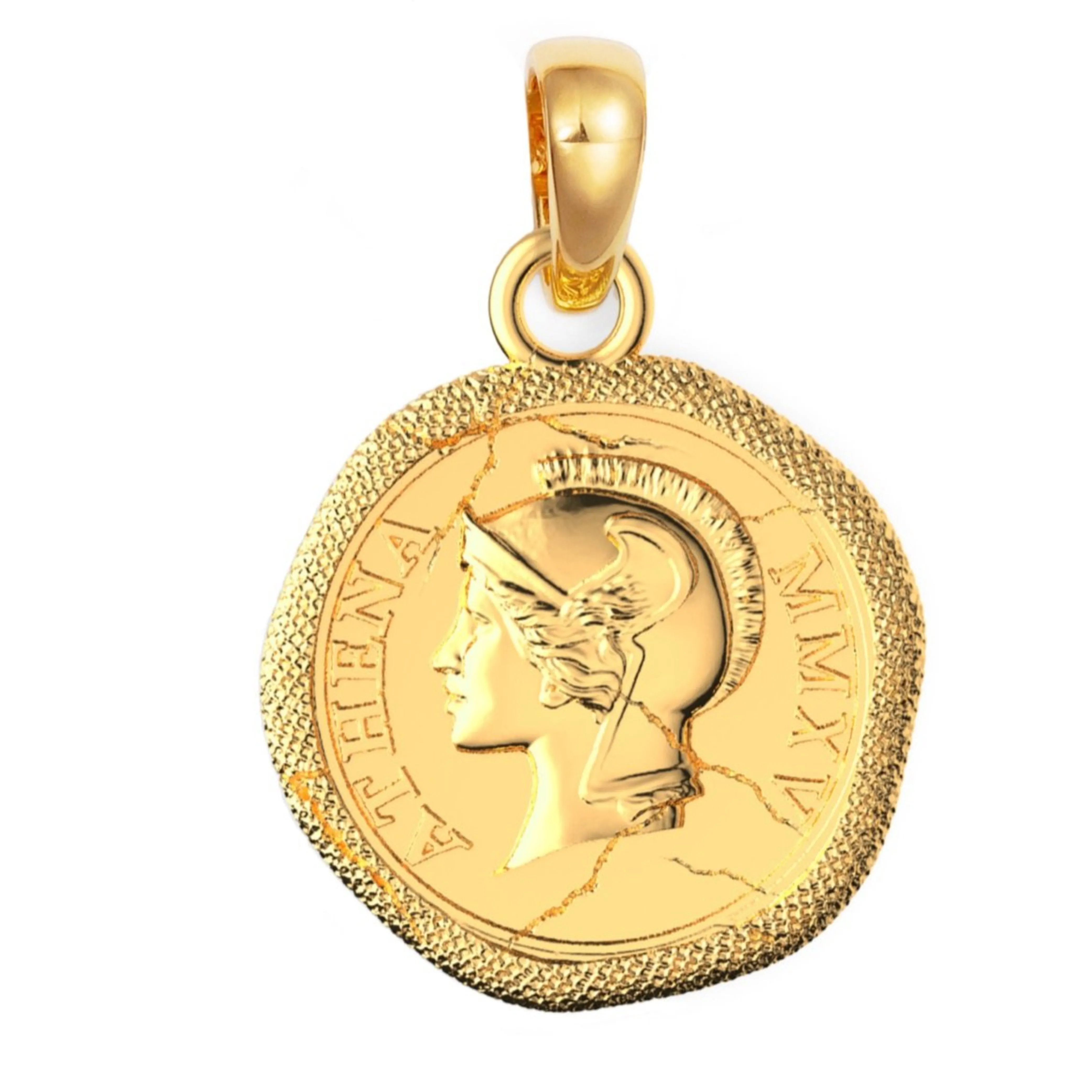The Athena Goddess Coin Gold Necklace