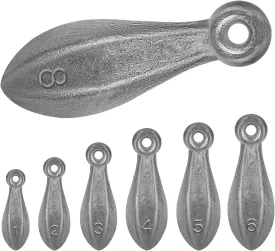 THKFISH Fishing Weights Kit - Inline, Trolling, Double Ring, Tor-pedo, Catfishing, Saltwater & Surf Fishing Weights - Coin, Disc & Pyramid Sinkers