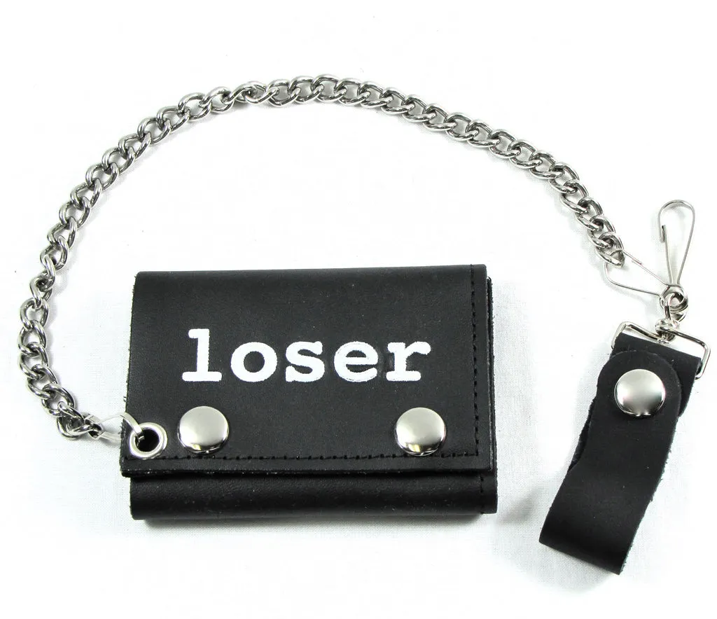 Tri-fold Chain Wallet - “loser”