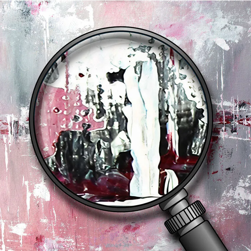 Vertical pink & grey abstract wall art print