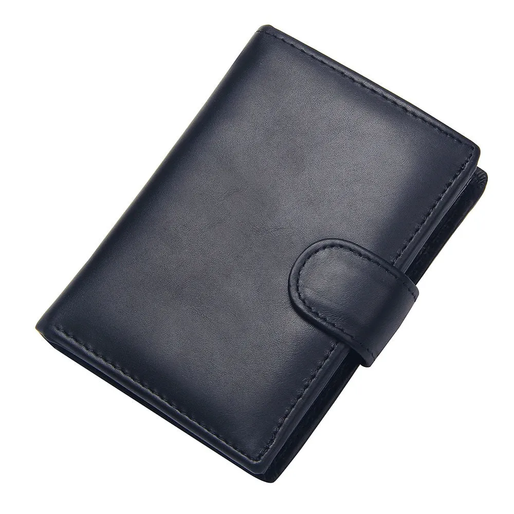 Vintage Men's Short Wallet Men Genuine Leather Clutch Wallets Purses First Layer Real Leather Multi-Card Bit Retro Card Holder