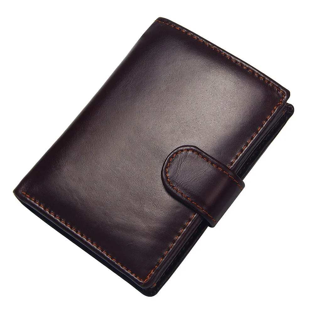 Vintage Men's Short Wallet Men Genuine Leather Clutch Wallets Purses First Layer Real Leather Multi-Card Bit Retro Card Holder