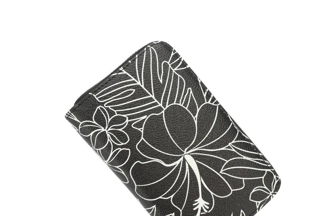 Chloe Hibiscus Black Wallet with Elegant Lines