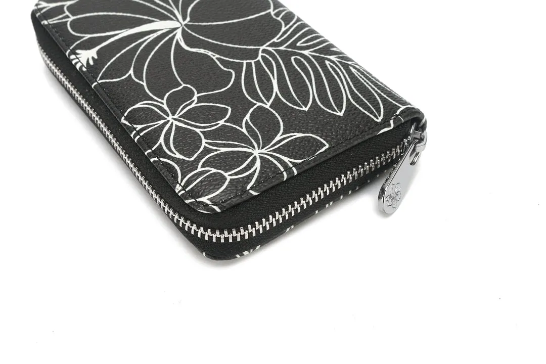Chloe Hibiscus Black Wallet with Elegant Lines