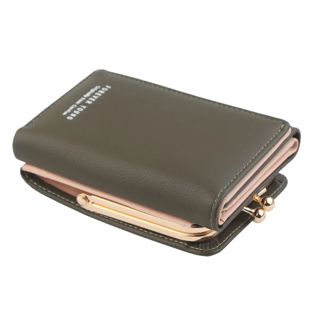 Wallet Women 2018 Lady Short Women Wallets Crown Decorated Mini Money Purses Small Fold PU Leather Female Coin Purse Card Holder