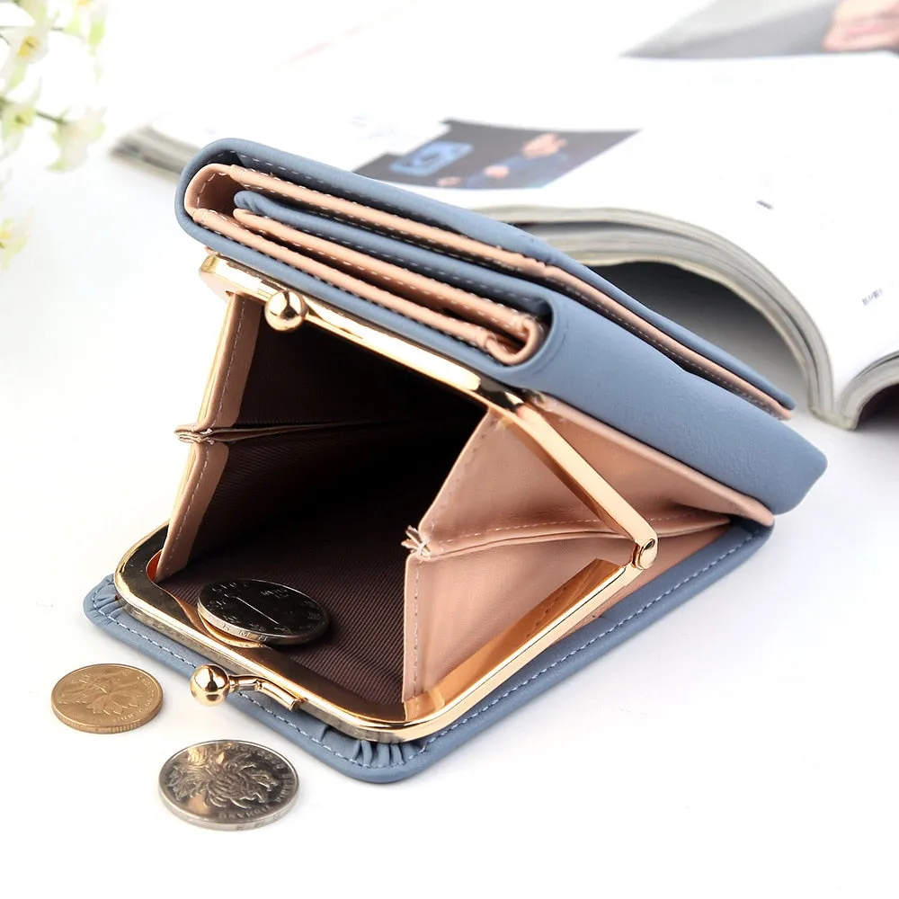 Wallet Women 2018 Lady Short Women Wallets Crown Decorated Mini Money Purses Small Fold PU Leather Female Coin Purse Card Holder