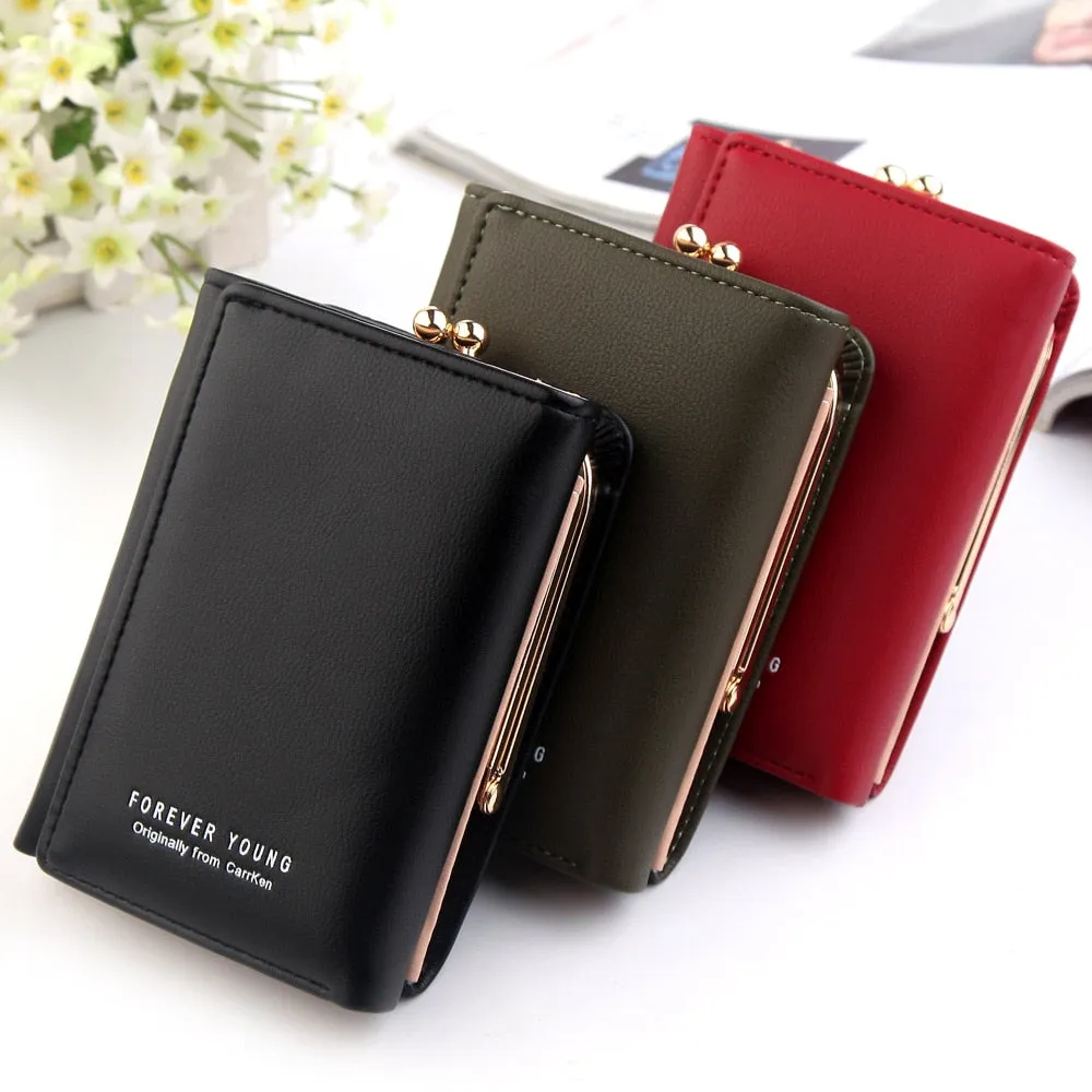Wallet Women 2018 Lady Short Women Wallets Crown Decorated Mini Money Purses Small Fold PU Leather Female Coin Purse Card Holder