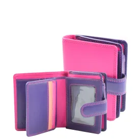 Womens Soft Leather Purse Multicoloured Mid-Sized Cards ID Cash Coins RFID Safe Eden Berry